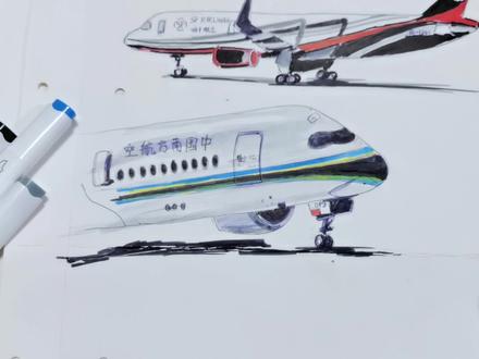 中国南方航空飞机✈️是谁的投稿出来认领一下吧!欢迎评论区投稿 #飞机 #画飞机 #南方航空 #画737 #画客机 #飞机迷