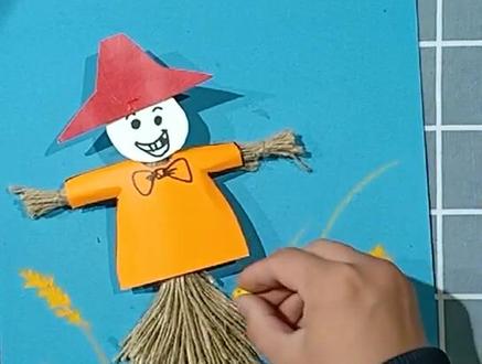 #灵感大王 每日课例分享,小小小小稻草人#少儿创意美术 #幼儿创意绘画