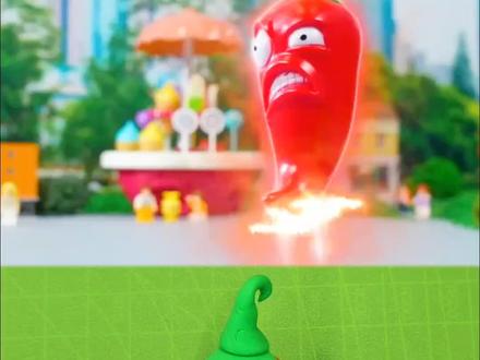 《迷你特工队》 福特被火辣的辣椒怪物攻击 #迷你特工队 #粘土 #手工 #动画