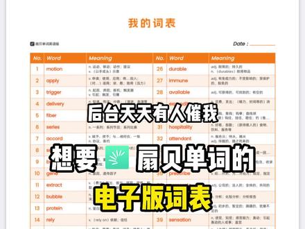 想要电子版词表的宝快来看!扇贝单词「导出词表」新功能上线,以后能直接打印啦!#扇贝单词 #导出词表 #背单词神器 #a4纸背单词 #ipad背单词