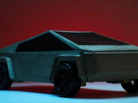 用纸板做一个特斯拉,造型十分炫酷,小制作大智慧!