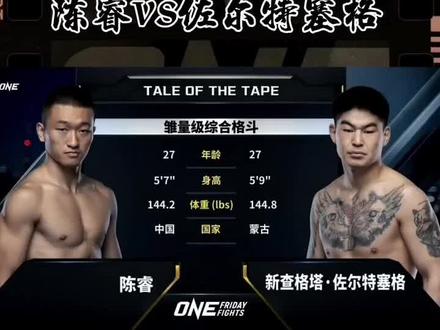#ONE巅峰系列赛 #ONE冠军赛 #陈睿
陈睿分歧判定不敌佐尔特塞格遗憾告负