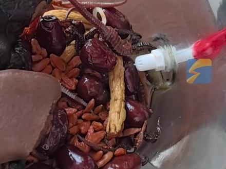 3月22日,湖北孝感。当事人朱先生称,自家泡了7年的药酒拿出来准备和员工分享,意外发现里面的海马药材是塑料的。#药酒 #海马 #塑料