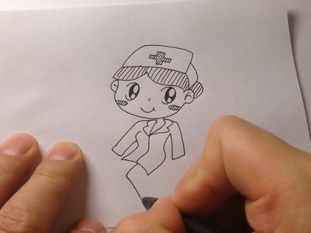 人物简笔画.护士的画法 #儿童简笔画 #手绘 #简笔画 #线条画 #简笔画教程 #画画 #每日一画 #绘画 #儿童画 #想画就画