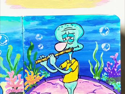 一分钟学会画章鱼哥 #真实生活分享计划 #海绵宝宝 #简笔画 #教程 #画画