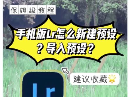 手机版Lr怎么新建预设和导入预设?#lightroom分享
