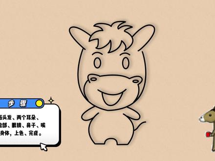 【云一简笔画】十二生肖—午马 #十二生肖 #简笔画原创 #午马 #生肖