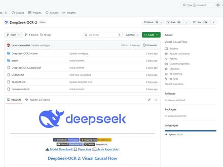 DeepSeek核弹发布,OCR-2升级版 #DeepSeek #开源 #OCR #AI工具 #网站推荐