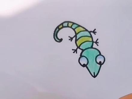 壁虎的简笔画#上热门 #抖音助手 #生活需要亮剑