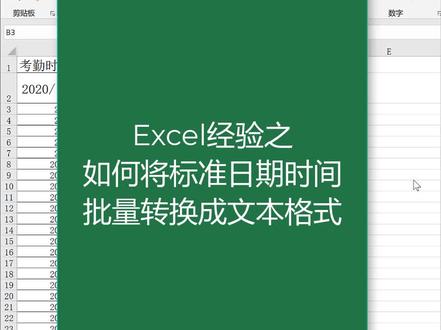 Excel经验之如何标准日期时间批量转换成文本格式 #抖音美好求职季 #office办公技巧 #职场王者