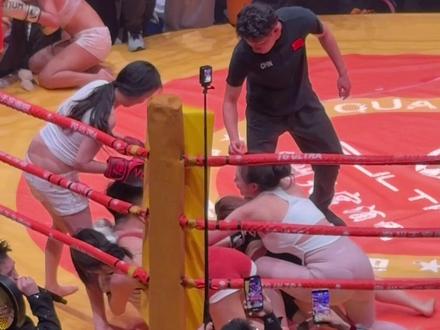 美女挑战赛2v6 倒地三次输 #美女拳击 #泉州天宫拳击赛