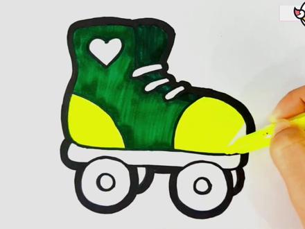 画一只漂亮的溜冰鞋!#画画 #简笔画 #想画就画 #儿童