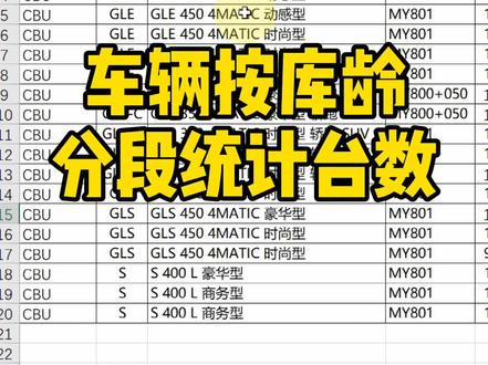 办公实例:车辆按库龄分段统计台数#excel #excel技巧 #excel教学 #office办公