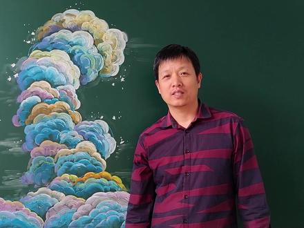 一团团喷涌的云团怎么画?看具体画法 #粉笔画 #云的画法