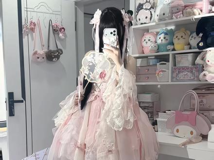 110斤也可以穿中华风lolita #杏花微雨#花与珍珠匣