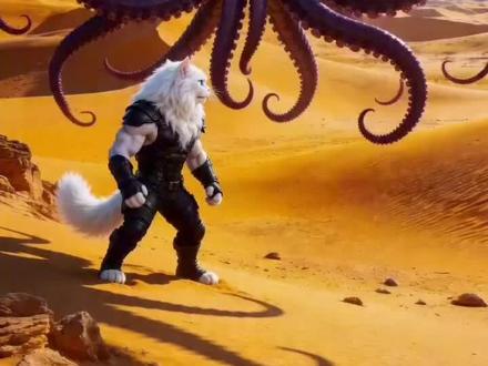 AI奇谈‖流金谷续集来了,波斯猫斩杀鱿鱼,大败老鹰,做后获得了和平奖。#流金谷 #热点