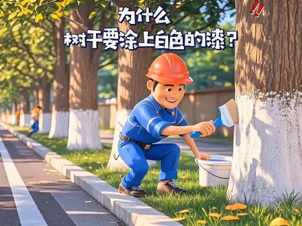 少儿百科《为什么树干要涂上白色的漆?》我们平时看到树干被刷成白色,涂的其实不是白漆,而是石灰水 ,这么做有很多好处。第一是保暖,石灰水就像给树干穿了件棉袄,能让树木在冬天不被冻伤。第二是防虫,石灰的碱性会让害虫不舒服,能阻止害虫爬到树上产卵、啃咬树干。第三是杀菌,能杀掉树皮缝隙里藏着的病菌,减少树木生病的几率。第四是醒目,刷白后的树干在夜间更明显,能避免行人和车辆撞到。所以,刷石灰水对树木的健康成长十分重要。儿童睡前故事,儿童绘本,绘本,绘本故事,儿童绘本故事,森林里,绘本阅读,小故事大道理,晚安故事,童话故事,小松鼠,小白兔,小兔子,儿童读物,亲子教育,科普,少儿科普,为什么,十万个为什么,幼儿园绘本,3-6岁,0-3岁,6-9岁,6-12岁,讲故事,涨知识,知识科普,健康科普,科普知识#创作灵感 #科普 #科学育儿 #绘本 #睡前故事@DOU+小助手 @DOU+上热门 @创作灵感小助手 @抖音小助手 @抖音创作小助手