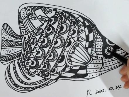 六年级上册《线描画中的黑白对比》教学示范讲解#一起学画画 #小学美术 #原创作品