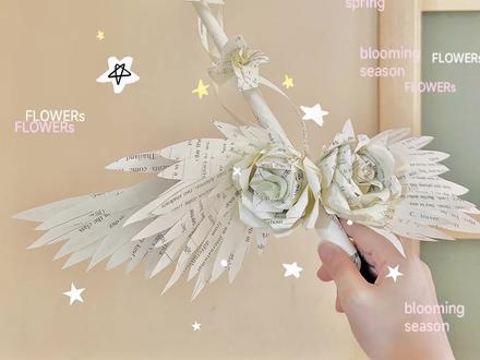 自制试卷玫瑰西洋剑 一起执剑江湖吧!#折纸#diy#手工 #晒出你自己做的小手工