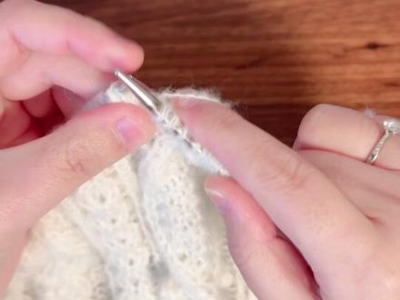 棒针打一个豆豆 阿兰花样里常用的针法#棒针编织 #枣形针 #阿兰花样 #编织教程