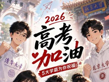 致26届高考生金榜题名-清华学霸寄语 十年磨剑试锋芒,考场从容展所长。愿所有伏案苦读的日子化作答卷荣光,高考得偿所愿,奔赴锦绣前程