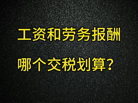 工资和劳务报酬哪个交税划算?#武汉代账公司 #武汉代账服务 #武汉财务公司推荐 #武汉财务记账 #武汉财务服务 @抖音小助手