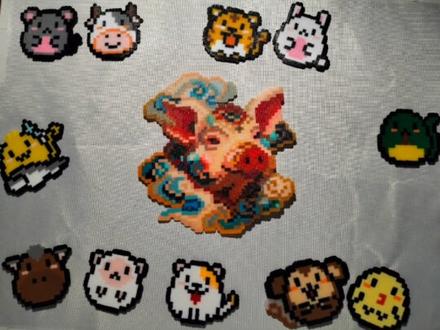 十二生肖偏猪版#拼豆#十二生肖拼豆