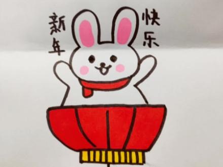 新年灯笼这样画,一学就会!#育儿简笔画 #简笔画 #灯笼简笔画 #绘画过程 #儿童画