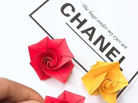 一张纸扭一扭就可以变成一朵玫瑰花🌹啦#花式过大年