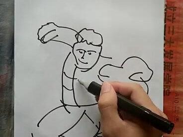 教你画幅绿巨人#教你画个画 @抖音小助手