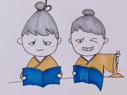 #儿童简笔画 #成语故事 #悬梁刺股 刻苦学习的人一定会成功吗?不一定,但一定会有收获@DOU+小助手