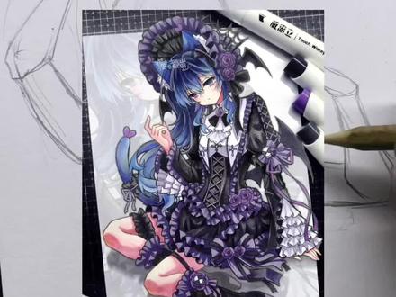 时隔多年高马尾重绘能画成什么样 #绘画 #二次元 #oc