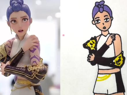 猎魔女团要是变成手办会怎么样 #简笔画 #二次元 #猎魔女团 #恶魔男团 #露米