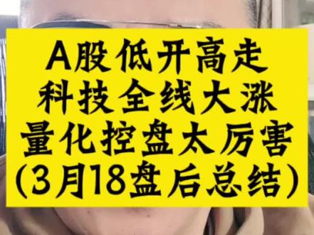 #a股低开高走#科技全线大涨#算力午后发力#还是量化控盘的节奏