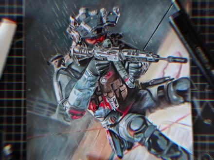 起来,我陪你打回去! #威龙 #画画 #三角洲