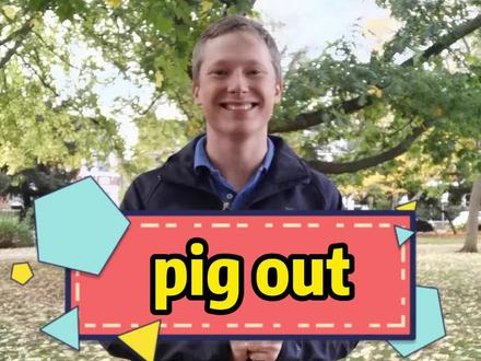 pig out是什么意思?#英语 #英语口语 #外教