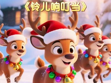 《铃儿响叮当》 叮叮当,叮叮当,铃儿响叮当!滑雪喽#叮叮当叮叮当铃儿响叮当 #铃儿响叮当 #儿歌 #早教儿歌#启蒙动画