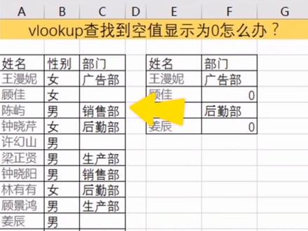 查找内容为空显示为0怎么办 多学一个技能自己也成了高手 不会的直播间等你#零基础学excel @抖音小助手