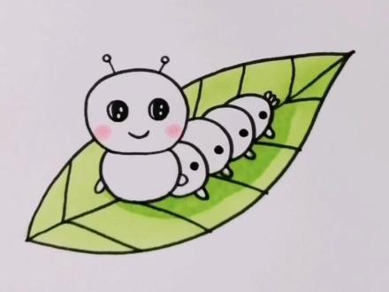 春天来了,蚕宝宝又要与大家见面了#简笔画 #儿童简笔画 #可爱简笔画