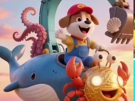 开着挖机去海边#挖掘机动画 #0到3岁早教儿歌 #儿歌100 #挖掘机动画 #0到3岁早教儿歌 #儿歌100首最火 #儿歌动画 #早教