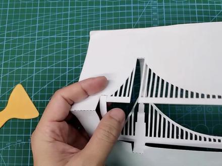 用一张纸复刻“世界桥梁工程的奇迹” 创意手工制作立体金门大桥 #创意设计 #手工 #创意手工 #亲子手工