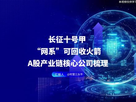 长征十号甲网系可回收火箭产业链A股核心上市公司梳理 中国可回收火箭技术正处于从研发验证向工程应用转型的关键节点。长征十号甲作为中国航天科技集团一院研制的 5 米级可回收火箭,代表了中国在可重复使用航天运载器领域的最高技术水平。该火箭采用独特的 "网系回收" 技术路径,与 SpaceX 的垂直着陆技术形成差异化竞争,预计 2026 年首飞,将承担空间站梦舟载人飞船和天舟货运飞船发射任务。
#长征十号甲 #商业航天 #可回收火箭 #中国卫星 #中国可回收火箭