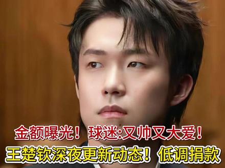 王楚钦深夜王楚钦深夜更新动态!低调捐款,金额曝光!球迷又帅又