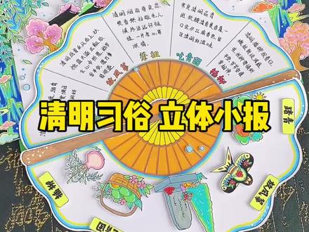 清明节立体手抄报清明习俗手抄报 中国传统节日,二十四节气#清明节手抄报,清明习俗手抄报!#清明节手工#立体手抄报#手抄报模板