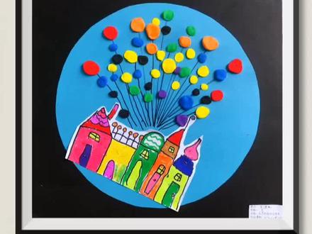 #儿童画 创意儿童画《会飞的房子》适合4-6岁小朋友