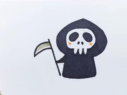 今天画个小可爱死神👻#死神 #简笔画 #绘画教程 @抖音小助手