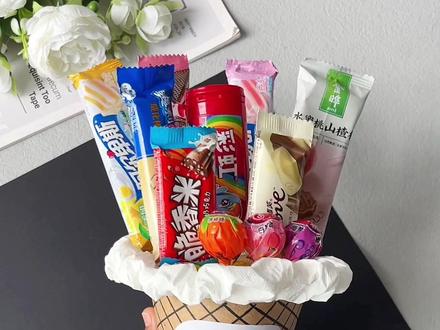 六一儿童节快到了,送孩子一个冰淇淋零食花束吧#手工diy #亲子手工 #幼儿园手工 #六一儿童节礼物 #六一儿童节