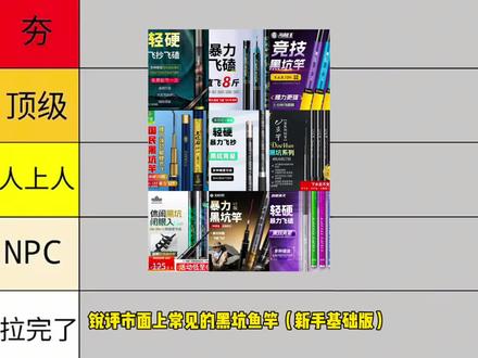 锐评市面上常见的黑坑鱼竿,排名从夯到拉五个级别#钓鱼小知识 #钓鱼经验分享 #黑坑钓鱼 #鱼竿推荐 #黑坑竿
