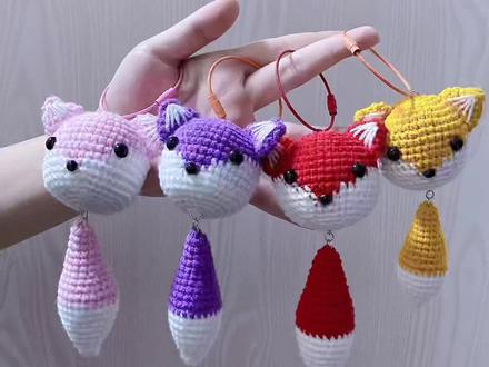 狐狸🦊挂件教程来啦,姐妹们钩起来吧#手工编织零基础教学 #零基础教学 #零基础学钩针 #手工钩织教程