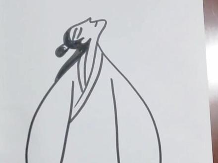 举头望明月。。。#古风 #简笔画简笔画教程